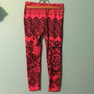 Red and Black Patterned Leggings - 3 for $5